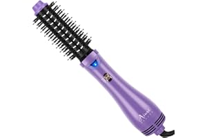 Hot Air Brush, Aima Beauty Salon One-Step Hair Dryer and Volumizer, 4-in-1 Hair Dryer Brush, Hair Styling Tools, Purple-Round