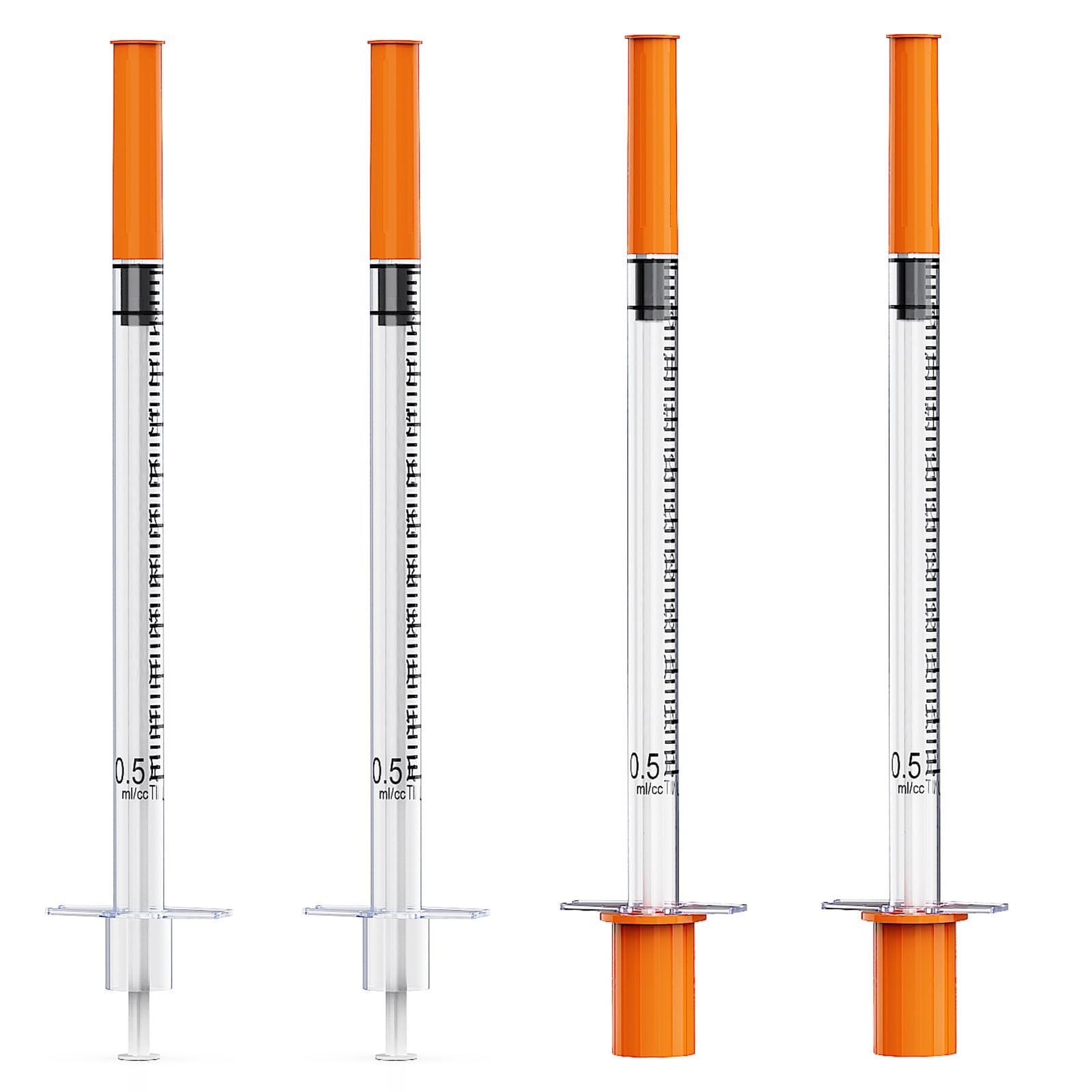 Photo 1 of 0.5ml 30 Gauge 5/16 Inch Syringe, U-100 0.5cc 30G 8mm Lab Syringes Individually Wrapped, Pack of 25