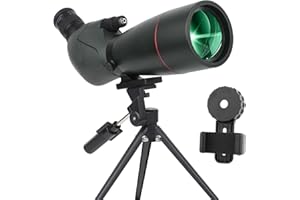 Ultra HD 25-75X70 Spotting Scope, Dual Focus ED, Waterproof, FMC Lens, BAK4 Prism, with Carrying Case, Tripod (G)