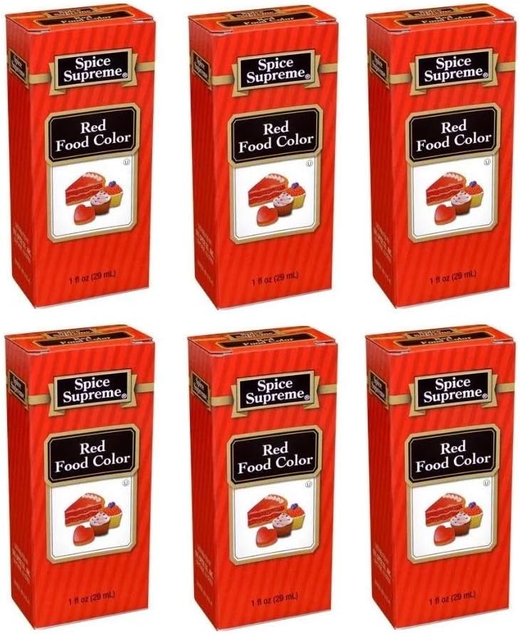 Spice Supreme Red Food Color Kosher 1 Fl Oz (Pack of 6)