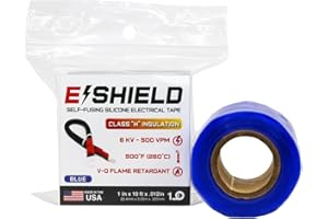Bond It E-Shield Self-Fusing Silicone Electrical Tape, Adhesive-Free, Arc & Track Resistant Electrical Insulation Wrap, Waterproof, Heat Resistant Up to 500F, Non-Sticky, 1" x 10' x 12mil, Blue