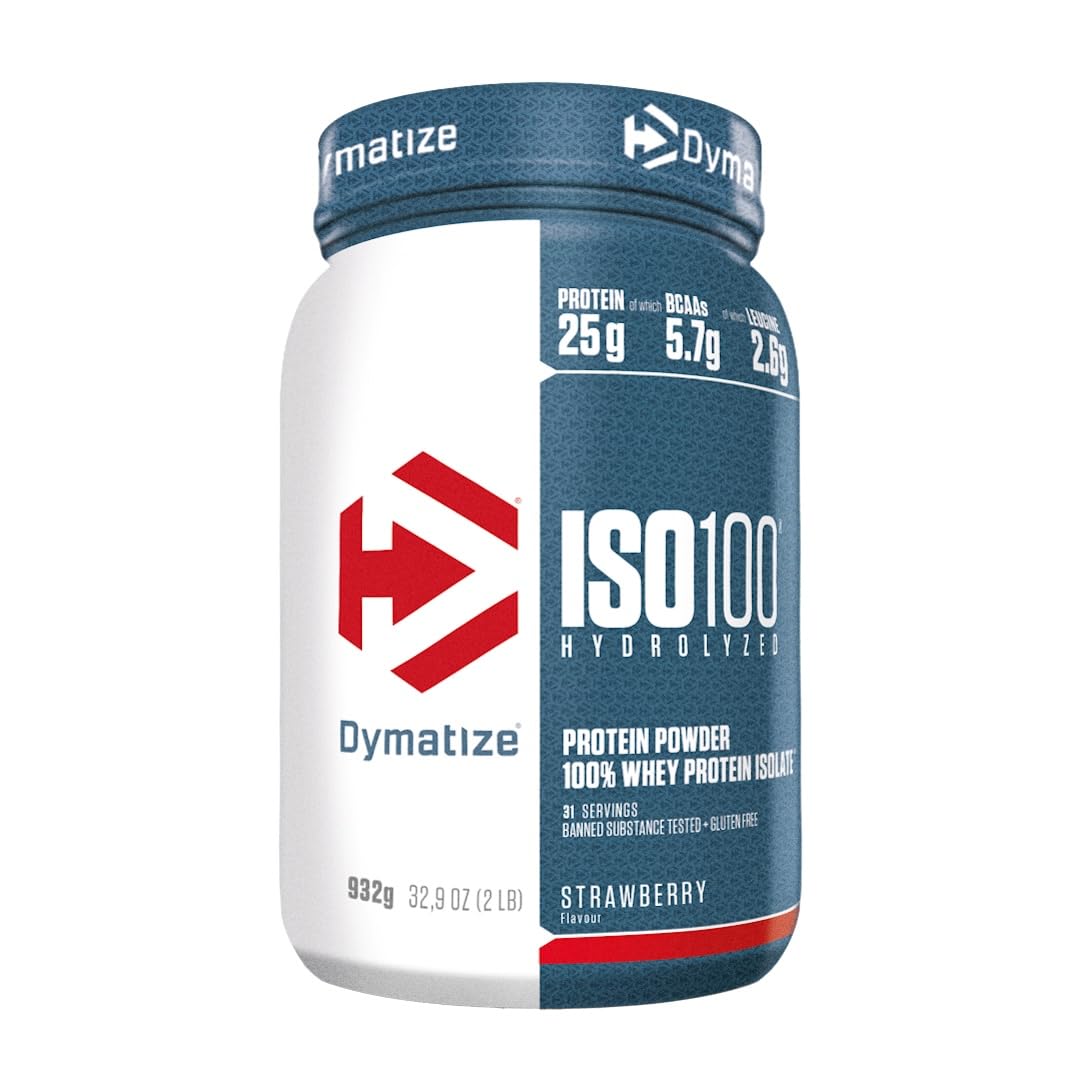 Dymatize ISO 100 Hydrolyzed Strawberry 932g - Whey Protein Hydrolysat + Isolat Powder