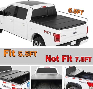 Spead Vmall 5 5ft Bed Hard Tri Fold Truck Bed Tonneau Cover For 2016 2018 Ford F150 Supercrew Double Cab 5 1 2 Bed Tonneau Covers Amazon Canada