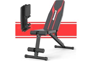 KOMSURF Weight Bench, Adjustable Workout Bench, Exercise Bench Press for Home Gym, Foldable Equipment Body Gym System, Strength Training Bench for Full Body Workout