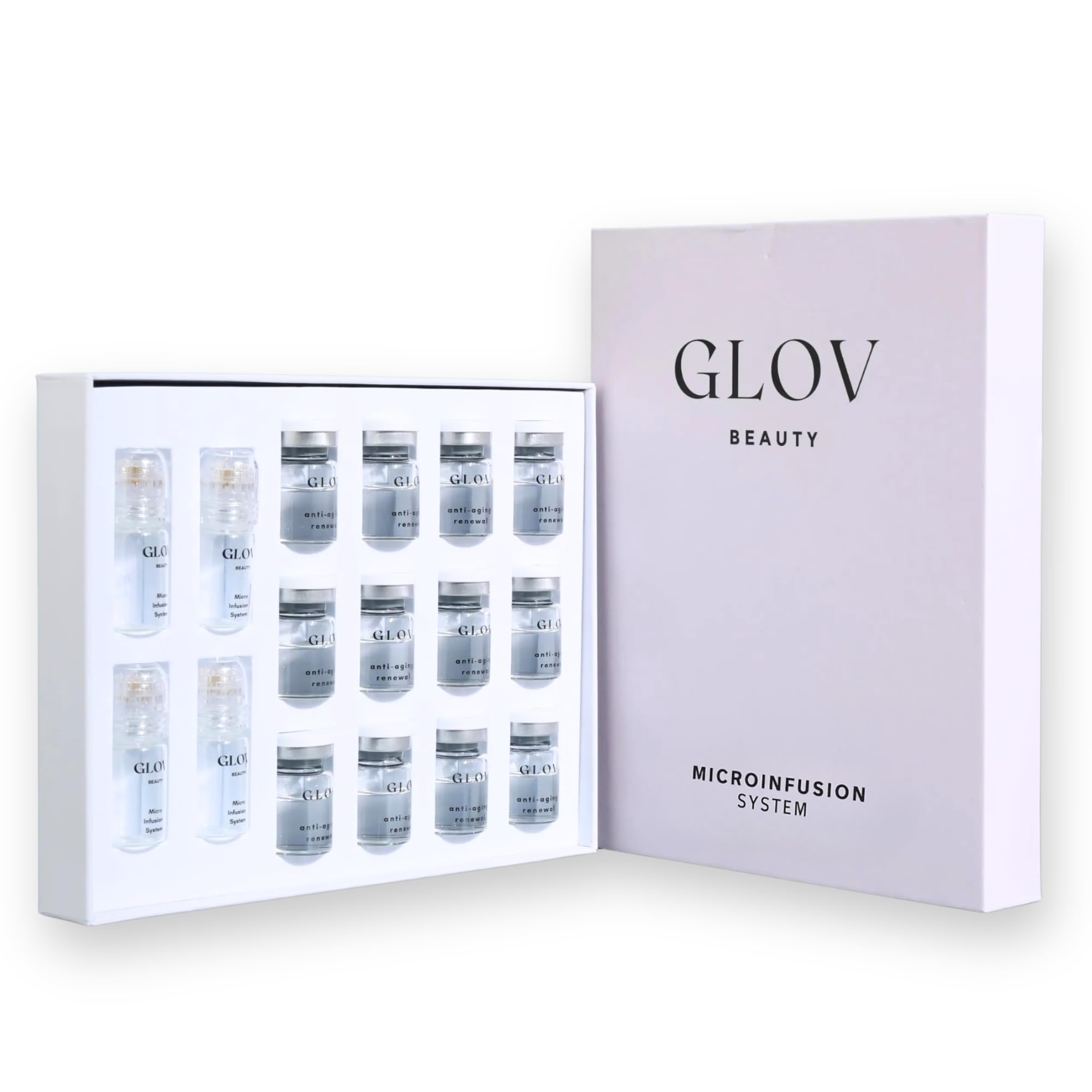 Photo 1 of Glov Beauty Micro Infusion System - 0.25mm 24k Gold Cosmetic Facial Stamp with Hyaluronic Acid & Peptide Serum Ampoules - At-Home Hydrating & Plumping Glow Kit for Face & Lips