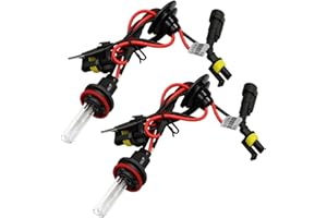 FALVFUN 2PCS 9005 HID Car Xenon Bulbs, 35W 12V 6000K Waterproof Vehicle Headlight, Automotive Front High Low Beam Lamp Replacement Accessories, Universal for SUV Sedan Truck