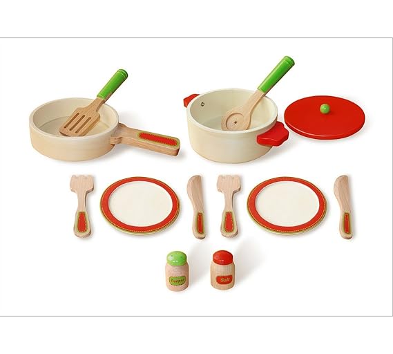 Chad Valley Wooden Pots and Pans Amazon.co.uk Toys & Games