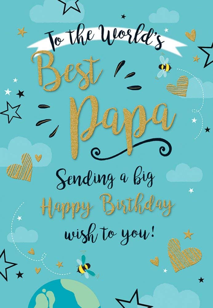 Piccadilly Greetings Modern Birthday Card Papa - 9 x 6 inches, Teal