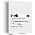 LEXSIVO Tech Support Definition Print Canvas Wall Art Home Office Decor Modern Minimalist Painting 12x15 Canvas Tech Support Poster Framed Ready to Hang