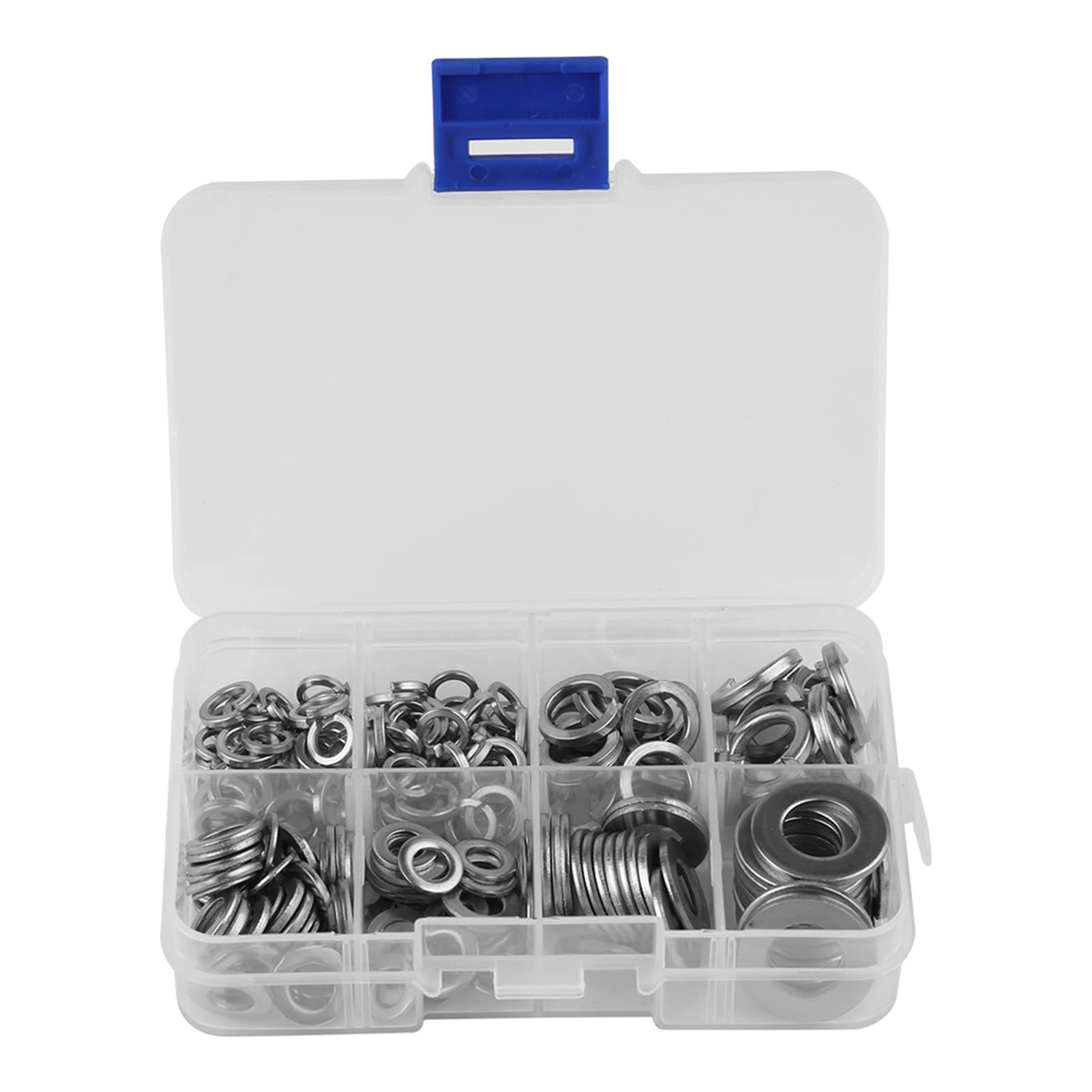 m6 m8 m10 stainless button+ Flat & Spring Washer,Akozon Stainless Steel Lock Tool Kit M5 M6 M8 M10 with Box set of 200 PCS