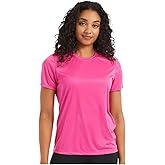 Hanes Sport Women's Cool DRI Performance T-Shirt, Short Sleeve, Moisture-Wicking, UPF 40+, Lightweight Athletic Fit Tee for Running, Gym, Workout, Training, Sublimation-Ready, Black, Medium