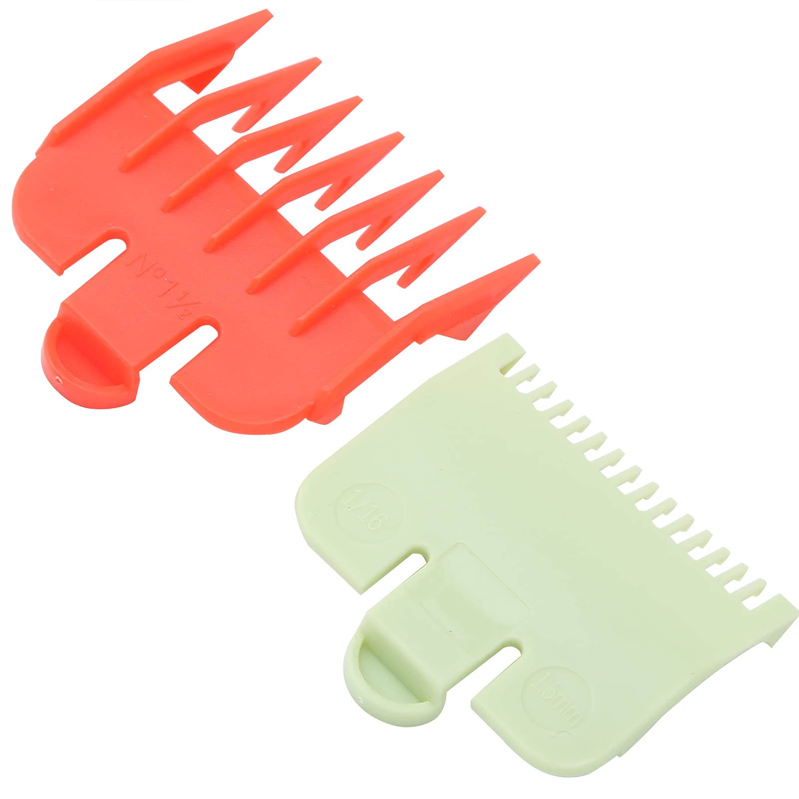 Clipper Guards Cutting Guides, Easy Buckle Easily Position Control Length Humanized Design Attachment Guide Combs Complete Accessories for Barber Shop(Red and green)