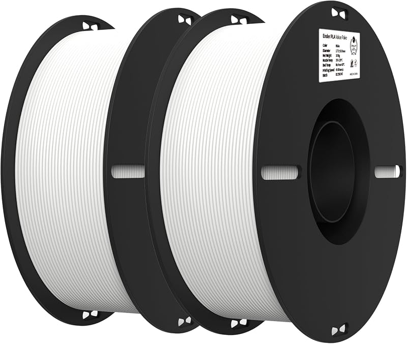 Creality PLA Filament 1.75mm 2 Spools White White 2kg Each 4.4lb