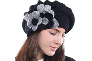 HISSHE Lady French Beret 100% Wool Beret Chic Beanie Winter Hat HY023