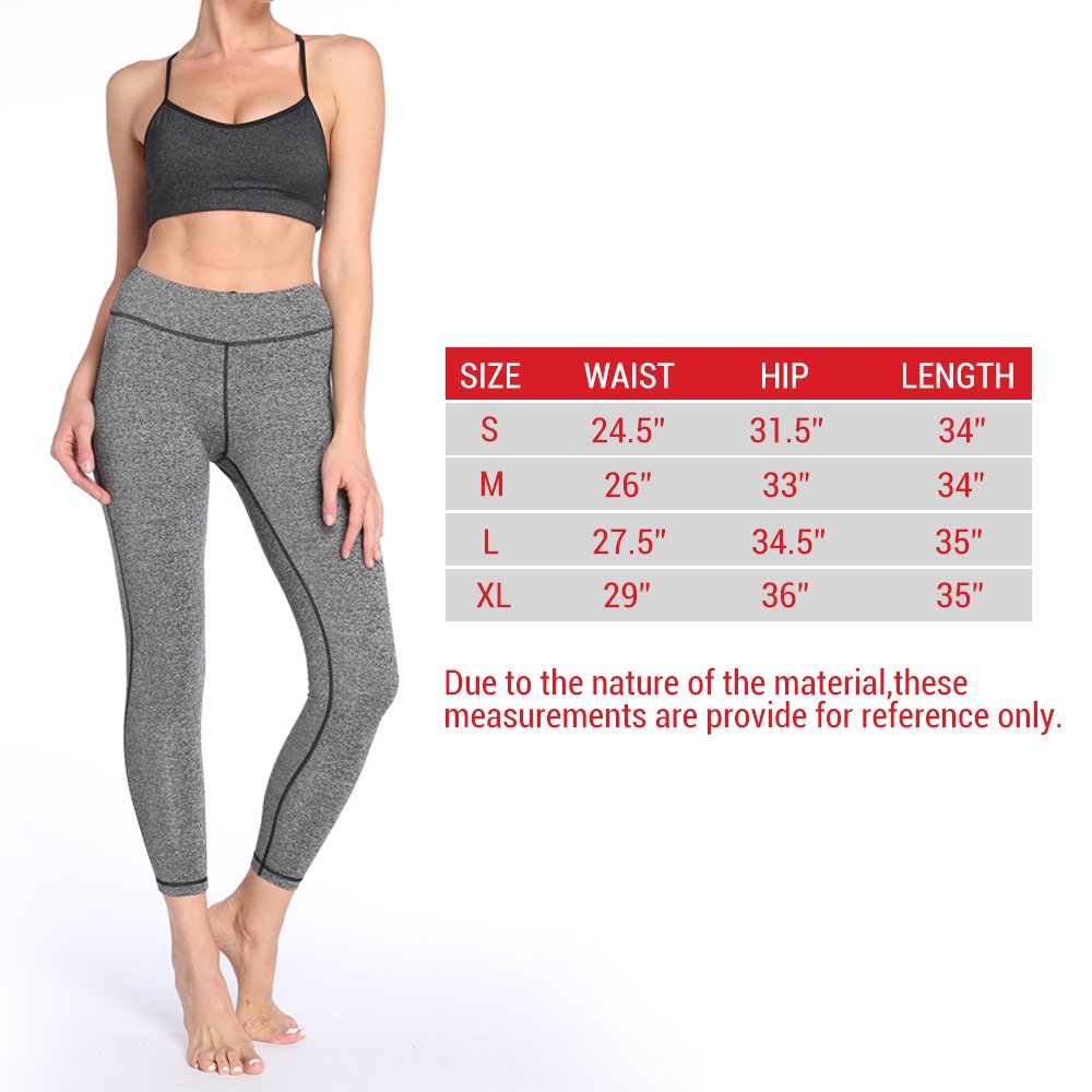 X-HERR Womens Compression Workout Yoga Leggings Power Flex Exercise Fitness Yoga Pant with High Waist Pockets (Blue,L)