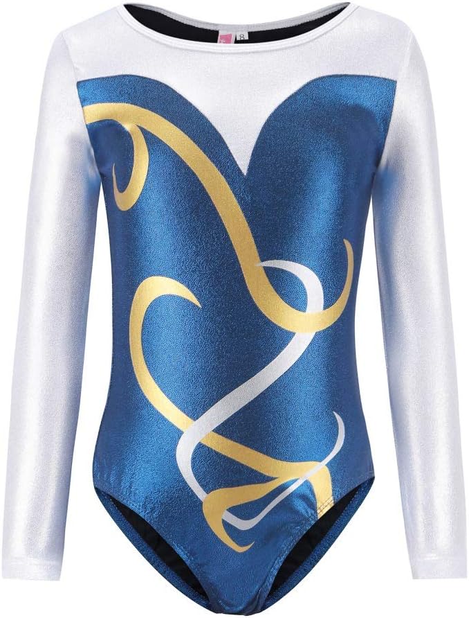 DkhsyGymnastics Leotards for Girls, Sleeveless/Long Sleeve Leortards for Girls Gymnastics Athletic Leotard for Little Girl Sparkle Pattern Unitards Bodysuit