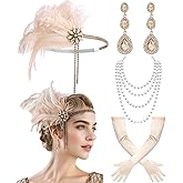 SAISISAIKER 1920s Flapper Gatsby Costume Accessories Roaring 20's Accessories for Women Flapper Feather Headpiece