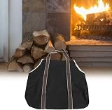 DEWIN Large Canvas Firewood Log Carrier Bag Holder Outdoor Heavy Duty Wood Carry view 2