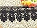 9.5CM Width Europe Floral Venise Pattern Inelastic Embroidery Trims,Curtain Tablecloth Slipcover Bridal DIY Clothing/Accessories.(2 Yards in one Package) (Black)