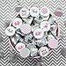 Pink and Gray Elephant Baby Girl Shower Favors Stickers (Set of 324)