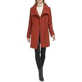 Kenneth Cole Women's Asymmetrical Zip Wool Boucle Coat