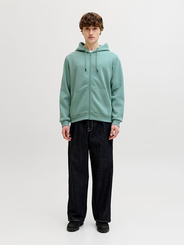 Sweatshirt simples com fecho turquesa L