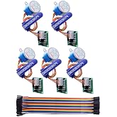 GeeekPi 5 Pack Geared Stepper Motor 28BYJ-48 5V Stepper Motor + Uln2003 Motor Driver Board + Dupont Wire Jumper Wires Ribbon 