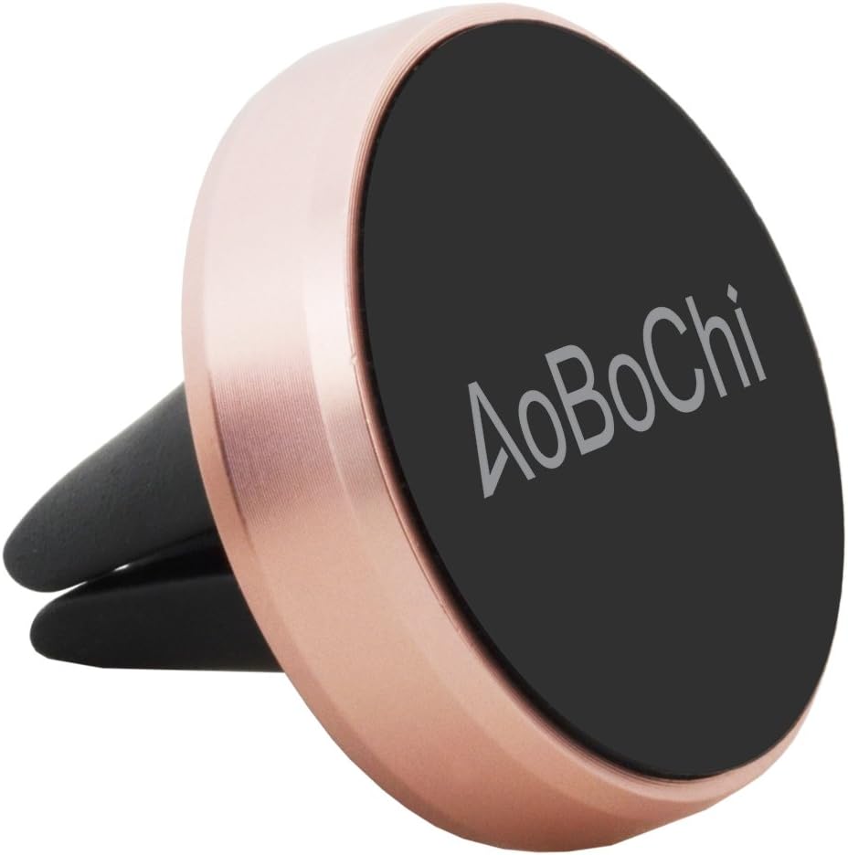 AoBoChi Universal Metal Magnetic Air Vent Car Mount Holder Phone Holder for all Smartphones and Mini Tablets (Rose red)