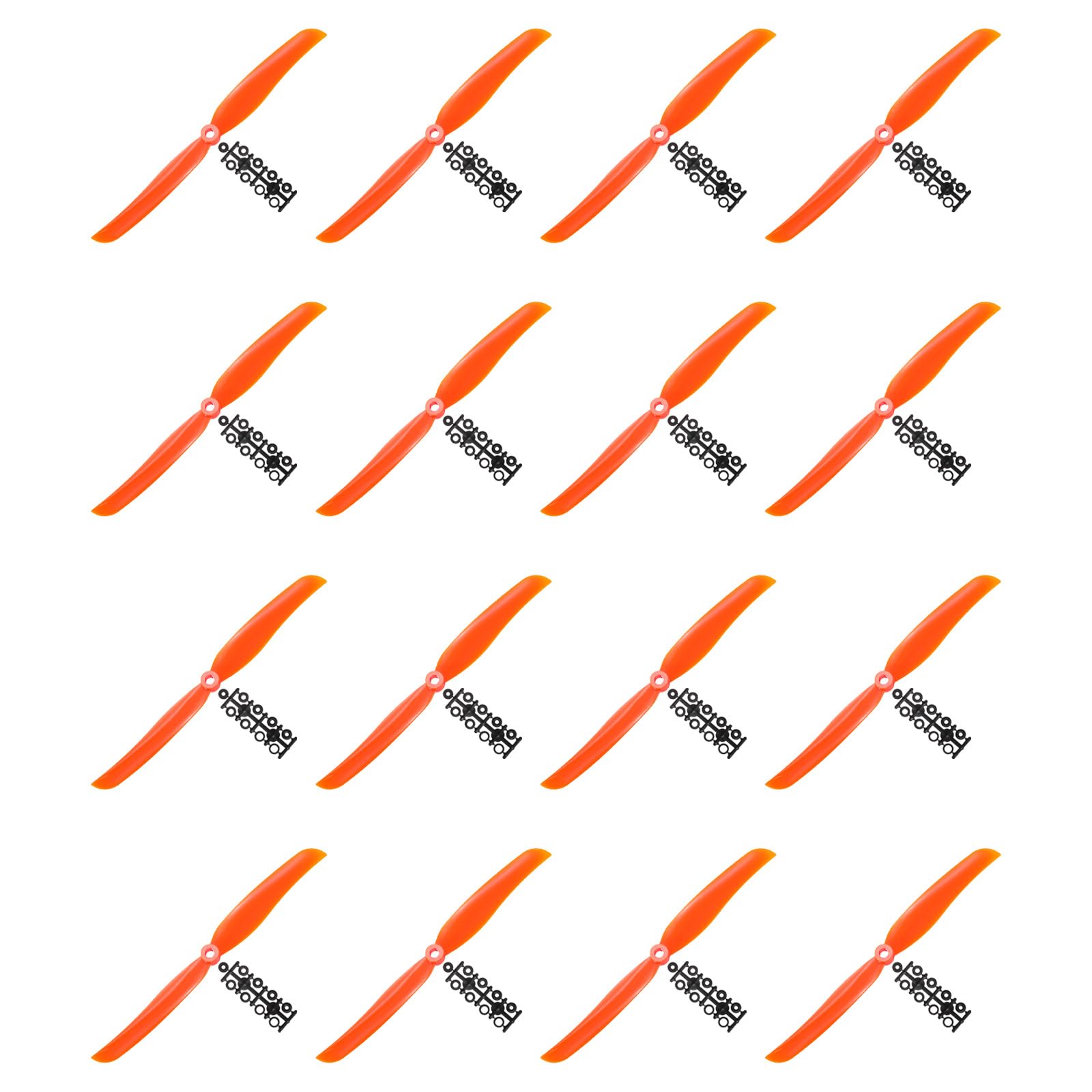 Sourcing Map 8060 Propellers, 8x6 RC Plane Propellers, Pack of 16 with Adapter Rings, Orange, Adult