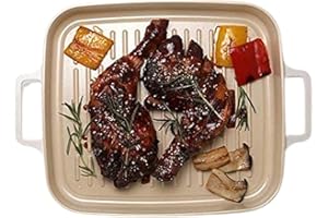 NEOFLAM FIKA Nonstick BBQ Grill Pan, Barbeque Skillet, Griddle, Induction, Dishwasher & Oven Safe, Made in Korea (11"" X 9.8"