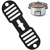 Silicone Lid Lock Strap for Crockpot Slow Cooker (6/7/8 Quart) - Universal Crockpot Lid Holder & Rubber Strap Alternative | Heat-Resistant, No-Spill Design Transport Accessories (Black)