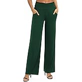 EXCHIC Women's Loose Straight Leg Palazzo Pants High Elastic Waist Causal Trousers with Pockets