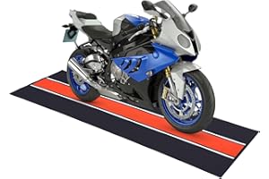 Drydiet Motorcycle Mat 98 x 31 Inch Garage Floor Rug Washable Parking Mats for Garage Floors Non Slip Oil Absorbent Pad Rubber Backing Layer Protects Floor from Spills Drips Stains(Stripe Style)