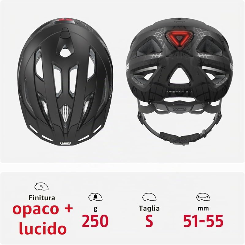 Urban-I 3.0 city helmet - casco da bici con luce posteriore, visiera e chiusura magnetica - per uomini e donne