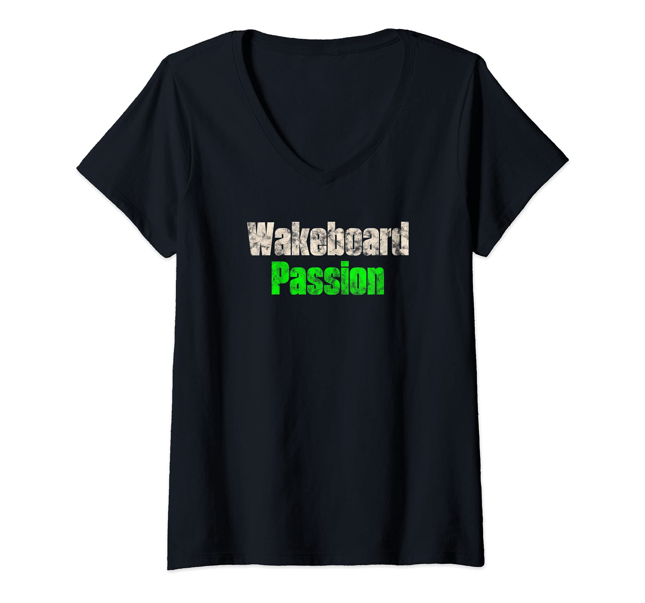 Womens Wakeboard Water Sport - Wakeboard Passion V-Neck T-Shirt