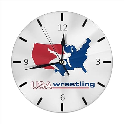 Amazon De Flypo Yoc Wanduhr Motiv Usa Amerika Wrestling Logo Einfach Landhaus Stil Rund Fur