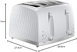 Russell Hobbs Honeycomb 4 Slice Toaster White Textured 1500W 6 Browning view 3
