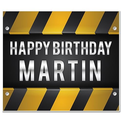 Amazon Com Under Construction Zone Birthday Banner Personalized