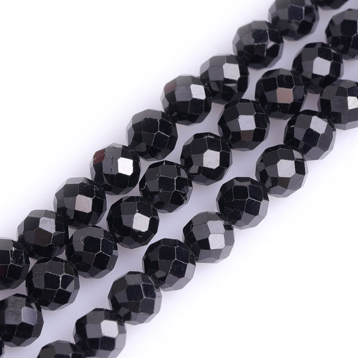 AAA Grade Natural 5mm Black Spinel Stone Round Gemstone Semi Precious Loose Beads for Jewellery Making 15" Beaded Strand DIY Handmade Craft Supplies (83pcs/Strand)