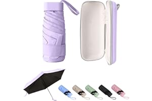 GUARAY Mini Umbrella with Case – Lightweight Folding Compact Travel Accessory, Small Sun Umbrella UV Protection for Girls, Kids & Adults, Fits in Purse Pocket Backpack