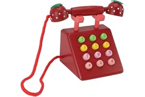 RIZGHWOY Decorative Wooden Telephone Toy Improves Children's Imagination and Interaction, Beech Wood Telephone Figure for Hom