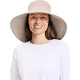 Solbari Women’s Ultra-Wide Cotton Linen Sun Hat UPF 50+, Packable, Adjustable with Ponytail Hole for Travel, Beach & Outdoors