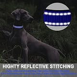 ATETEO Reflective Dog Collar with Safety Locking Buckle Medium Blue 13-19.7in view 5