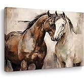 TBT Horse Pictures Wall Decor Horse Wall Art Retro Horses Gifts Canvas Artwork Vintage Country Framed Poster Prints for Home Farmhouse Bathroom Bedroom Living Room 15" x 11.4"