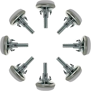 uxcell M6 x 20 x 30mm Screw on Furniture Glide Leveling Feet Adjustable Leveler with T-Nuts for Table Leg 8 Pack