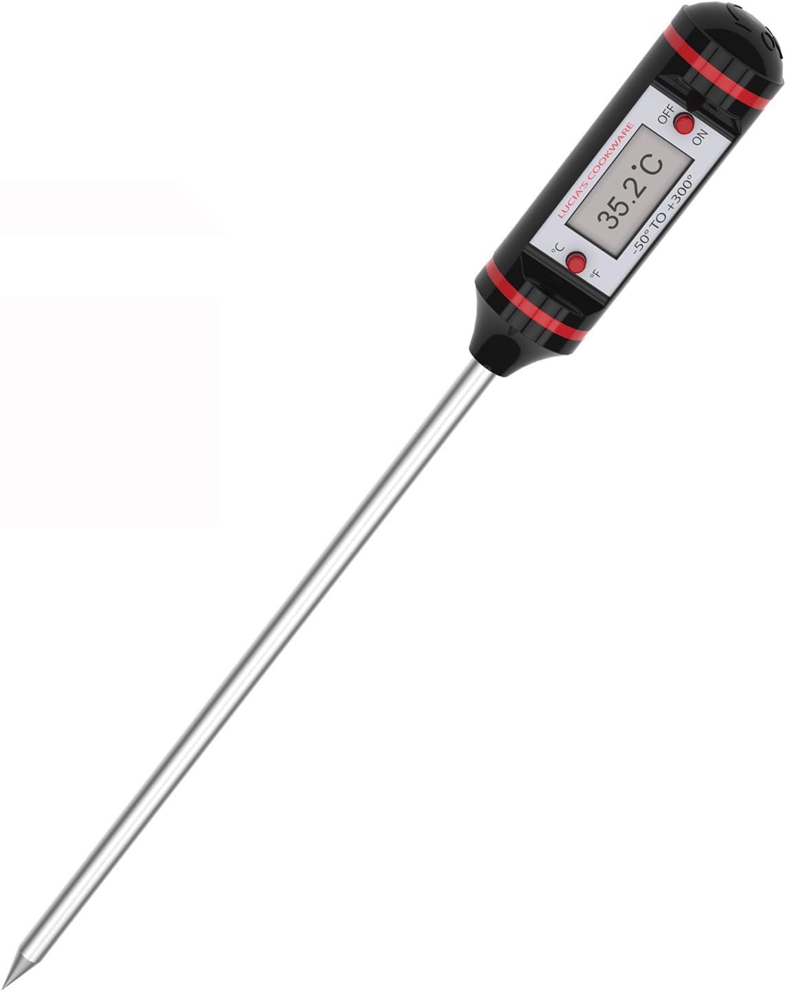 [1Year Warranty]Newest Cooking Thermometers OuTera Digital Stainless Thermometer with Instant Read LCD Screen Anti-Corrosion Meat Grill BBQ Milk Cheese Bath Water Meat Thermometer Electronic Barbecue
