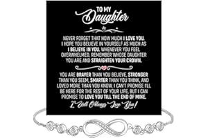 CALLA DECORGIFTS To My Daughter Bracelet, I Love You Bracelet, Daughter Gift, Christmas, Birthday Gift with Message Card and Box