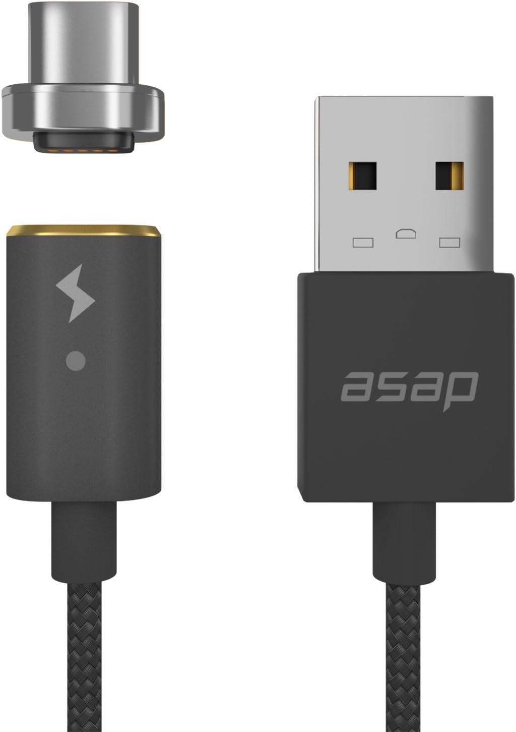 ASAP X-Connect Cable set USB Type C Cross Device Compatible Magnetic Data Transfer Fast Charge 3.94ft Cable (Gunmetal)