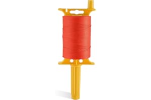 GENERIC Mason Line Cord with Handle, Reloadable Reel, #18 Braided Nylon Line, 600 Feet of High Strength Nylon Line for Gardening or Masonry Tools, Kite Twine, Fluorescent Orange