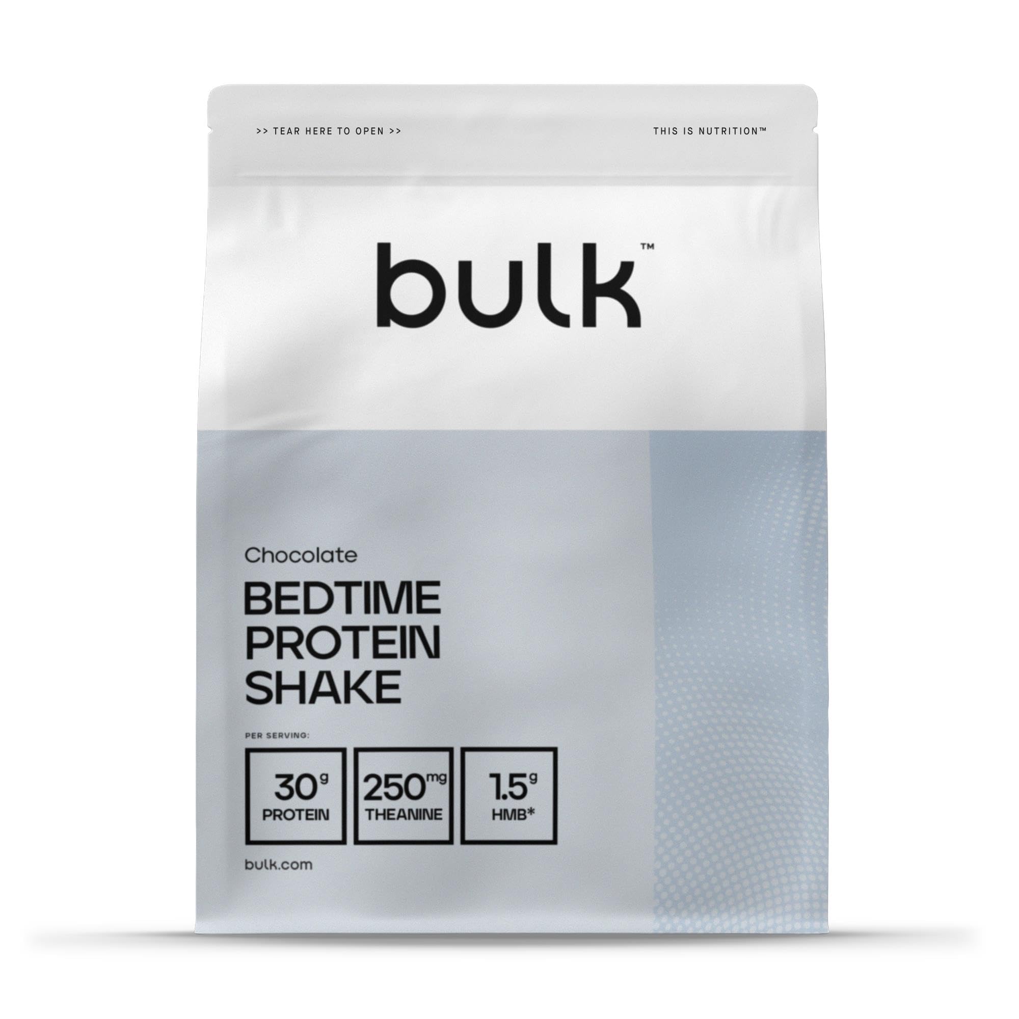 Bulk Bedtime Protein Shake, Micellar Casein Protein Powder, Chocolate, 1 kg, Packaging May Vary